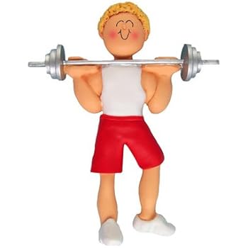 Weight Lifter Male Blonde Hair Ornament Decor