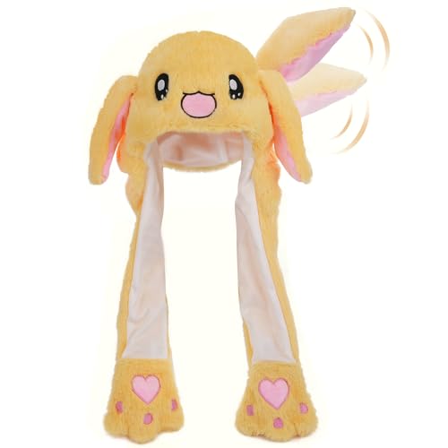 CICITOYWO Funny Plush Bunny Hat Ear Moving Jumping Rabbit Cap for