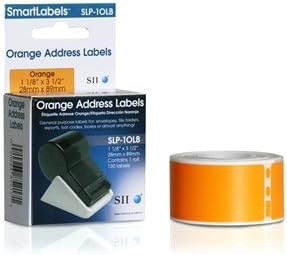 Genuine Seiko SLP-1OLB Orange Address Labels for Seiko SLP620, SLP-620 Smart Label Printers