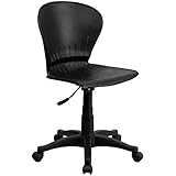 Flash Furniture Mid-Back Black Plastic Swivel Task Office Chair, BIFMA Certified
