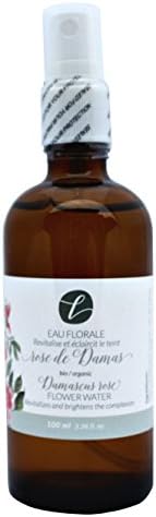 Damascus Rose Floral Water (Toner), Organic, Vegan, for Face, Hair and more