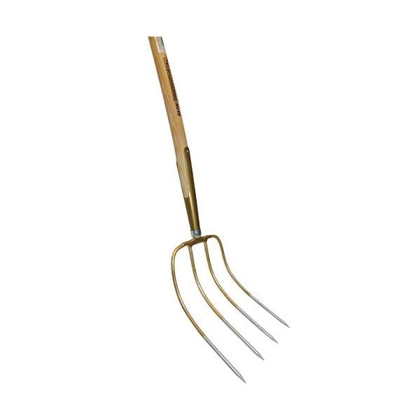 SHW-FIRE Dunggabel - Stabile 4 Zinken Gabel mit Schienenzwinge für Profis. Praktischer 135 cm Stiel – Bild 5