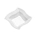 WAVEWARE PLASTIC PARTY DISPOSABLE BOWLS | 5 Ounce White Hard Square Wedding Plastic Bowls, 40 Pack | Elegant Fancy Heavy Duty Party Supplies Dessert Plates for Holidays & Occasions
