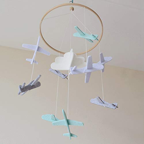 Baby Crib Mobile by Baby Sanda Airplanes and Cloud Nursery Decor