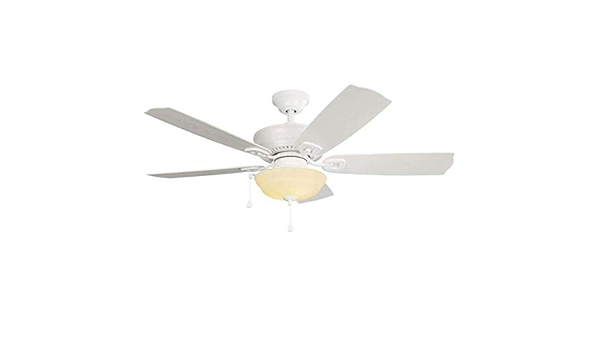 Echolake 52 In White Led Indoor Outdoor Ceiling Fan With Light Kit 5 Blade 
