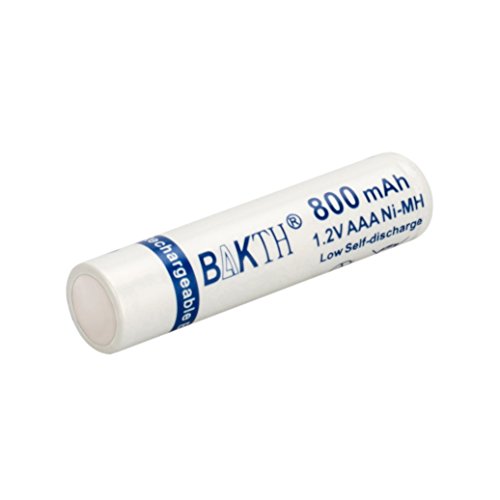 BAKTH 800mAh 1.2V AAA High Performance NiMH Cycle Low Self-Discharge Rechargeable Batteries for Toys Cordless Phones and more Household Devices (4 Pack)