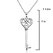 Diamond Key to Her Heart Pendant-Necklace in Sterling Silver