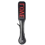Sexysamba Adult Leather Slapper Hand Spanking Paddle Flogger Whip Toys Double Layers for Sex Games(1pc,LOVE)