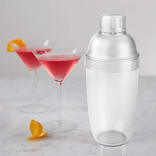 Homestia 24 oz Plastic Cocktail Shaker 3-Piece Drink Mixer Boba Tea Shaker W/Jigger