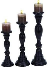 A Nation 14309 Wood Candle Holder, Set of 3