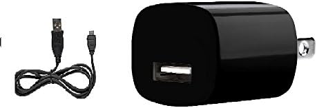 Cellphone Charrger Adapter with 3 Ft Charging /Data Cable (black micro usb for smart phone)