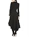 HaoDuoYi Women's Woolen Asymmetrical Swallowtail Open Front Long Trench Coat(M,Black)
