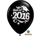 Class of 2016 Black Latex Balloon 12 Pack