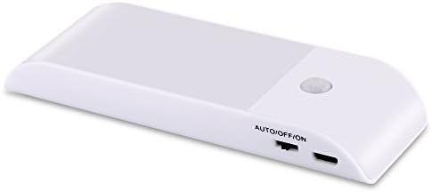 [NEW] Motion Sensor Light,12 LED Wall Light Rechargeable Battery Motion Sensor Wardrobe Light Portable Wireless Safe Light ON/OFF/AUTO Mode Magnetic Strip Stick-on Anywhere (Warm White, 1-pack)