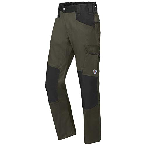 BP 1826-033-7332-31/32L Mélange de tissu avec pantalon de travail stretch pour hommes, taille plus haute dans le dos, 70% coton/28% polyester/2% élasthanne, olive/noir, taille 31/32 L