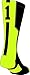 TCK Player Id Black/Electric Green Number Crew Sock (#1-Single Sock, Medium)