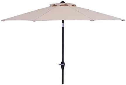 Allen Roth Solid Wheat Market 9 Ft Patio Umbrella In Tan Amazon Ca Patio Lawn Garden