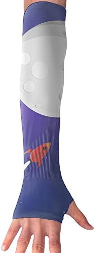 HBSUN FL Unisex Rocket Fly To Moon Anti-UV Cuff Sunscreen Glove Outdoor Sport Climbing Half Refers Arm Sleeves