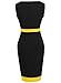 WOOSEA Women's Sleeveless Voguish Colorblock Stripe Cocktail Party Pencil Dress (Medium, Yellow)
