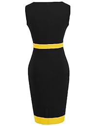 Woosea Vestido de cóctel, a rayas, corete de lápiz, sin mangas, para mujer