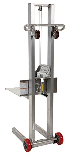 Vestil ALLW-2020-FW Aluminum Lite Load Lift Winch, 3-1/4" - 58" Height Range, 20" Length x 20" Width Platform, 400 lbs Capacity - Image 5