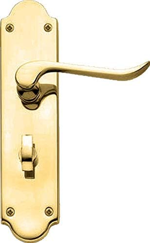 Howdens Bertelli Chrissi Shaped Bathroom Lock Door Handle Set (1 Pair ...