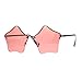 PASTL Star Shape Sunglasses Cute Stars Pink Lens Half Rimless Frame UV 400