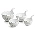 White Ceramic Cat Measuring Cups: Set of Cat Shaped Bowls - 1 Cup, 1/2 Cup, 1/3 Cup and 1/4 Cup