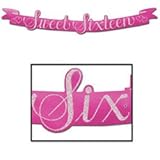 Beistle 55745 Glittered Sweet Sixteen Streamer, 5-1/2-Inch by 3-Feet 6-Inch