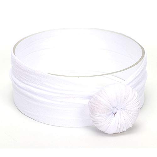 NUWFOR 1Pc Cute Baby Toddler Infant Circle Headband Stretch Hairband Headwear(White,Free Size)