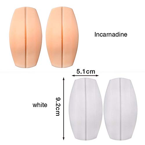 8 Pieces Bra Strap Cushions Women's Soft Silicone Bra Strap Pad Holder Non-slip Relief Pain Shoulder Pads Comfort Protectors - 2 Color, White, Beige
