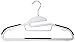 Popular Design Products 50 pc Premium Quality Easy-On Clothes Hangers - White with Black Non-Slip Pads - Space Saving Thin Profile - for Shirts, Pants, Blouses, Scarves – Strong Enough for Coats