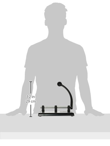 Master Adjustable 40-Sheet 3-Hole Punches with Power Handle, Black (MAT1340PB)