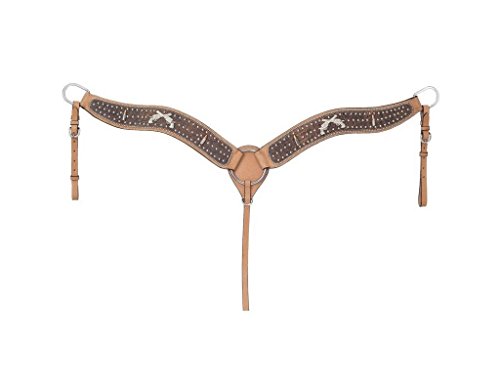 Silver Royal Pistol Annie Shooter Breastcollar w/ Inlay - Brown Alligator/light Oil