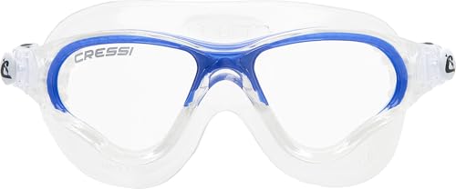 Cressi Cobra Anti Fog Premium Swim Goggles Mask - Clear/Blue