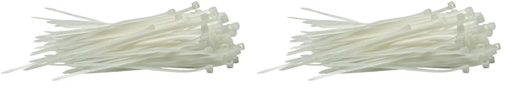Draper 70390 Nylon 2.5 x 100mm White Cable Ties (100 Pieces) (Pack of 2)