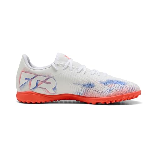 Unisex Future 8 Play TT Fußballschuh, Weiß/Schwarz-leuchtendes Rot, Größe 40, Puma Weiß, Puma Schwarz, leuchtendes Rot, 40.5 EU