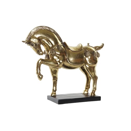 FIGURA RESINA 29X9X25 CABALLO DORADO
