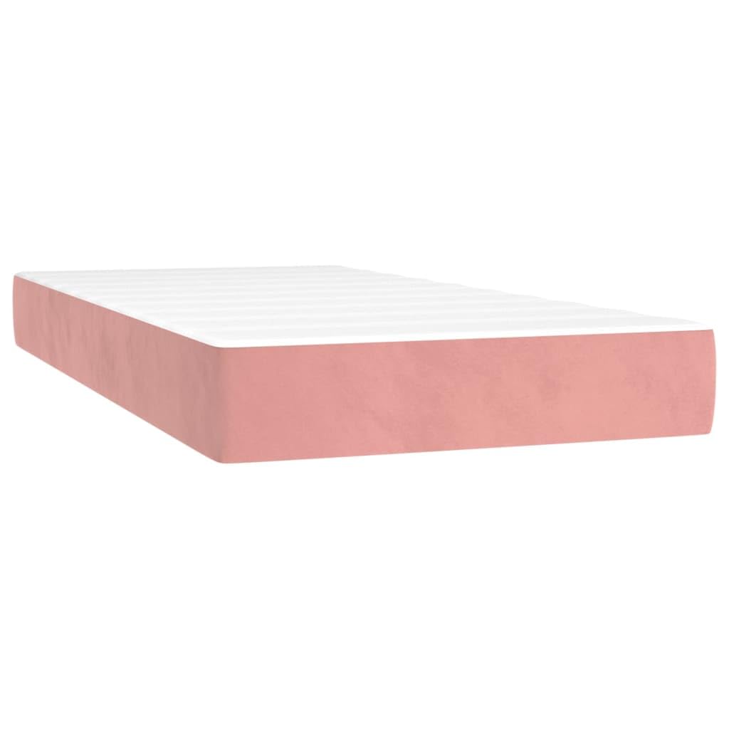 vidaXL Taschenfederkernmatratze Mittel Matratze Bett Matratzen Taschenfederkern Federkernmatratze Schaumstoffmatratze Rosa 90x190x20cm Samt