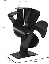 Tomersun 4 Blades Stove Fan Heat Powered Wood Burner Fireplace view 8