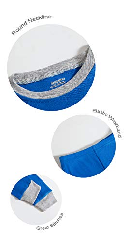 Benaive Pajamas for Boys Girls, Pjs for Boy Cotton Pajama, 2-Piece Solid Colors Children Sleepwear Pants Set (Blue, 2T)