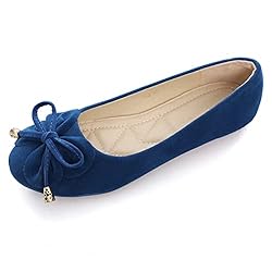 Hee grand Women's Round Toe Cut Bow-Knot Ballet