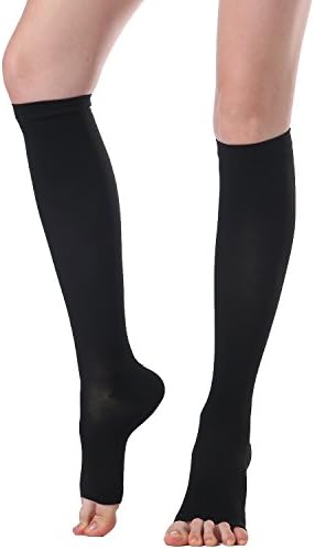 Compression Stockings & Stovepipe Socks Slimming Legging Knee High Sock For Women&Men-20-30mmHg-30-40mmHg Medical Support Hose Compression Socks,Treatment For Swelling,Varicose Veins (M, Black(D))
