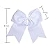 8 Inch Cheerleader Bows Ponytail Holder Solid Color Cheerleading Bows Hair Tie (White)