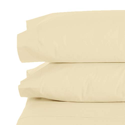 Bluff City Bedding 1800 Count Bamboo Feel Pillow Case Set Queen/Standard Or King Set Of 2 Cases (Cream, Standard/Queen)