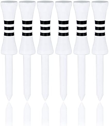 LIKOSO Bamboo Golf Tees Wooden Step Down Golf Tees 2-1/8″or 2-3/4″or 3-1/4″ 100 Pack(Natural Color,White)