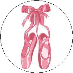 PINK BALLET SHOES Pinback Button 1.25" Pin / Badge ~ Ballerina