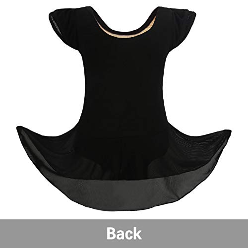 Bosowos Girls Skirted Leotard Flutter Sleeve Ballet Dancewear Cotton Front Lined for Kids Little Girl - Thumbnail 2