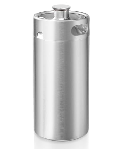 Mini Keg Growler, 128oz Stainless Steel Portable Keg with Beer Hose