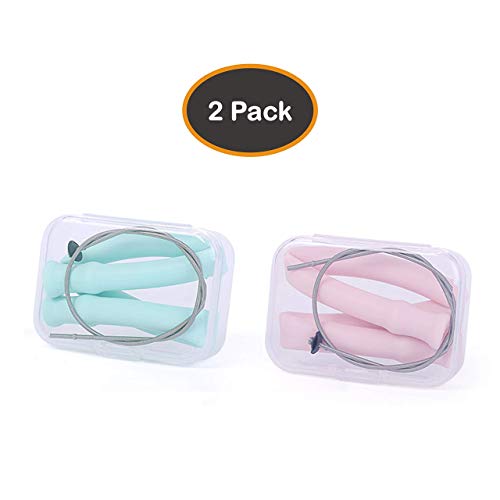 Reusable Collapsible Silicone Straws 2019 NEW Size 25cm - Eco-friendly Folding BPA-Free Food-graded with Advanced Easy Cleaning Tool & Flat Case 2 Pack